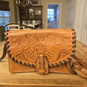 Patricia Nash Caramel Leather Crossbody Bag